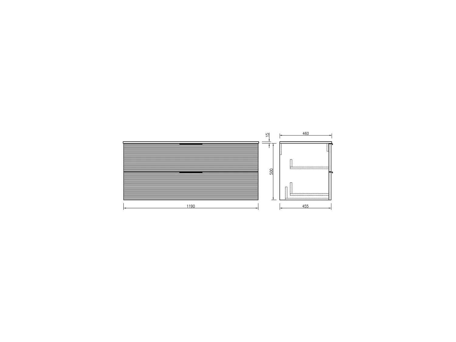 Meuble vasque encastrée 120 cm chêne clair Aqualinea