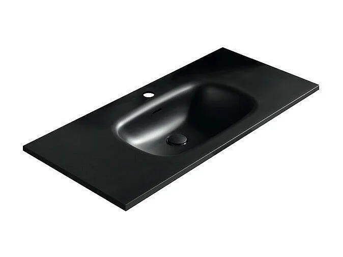 Meuble avec vasque encastrée 100 cm noir Aqualinea