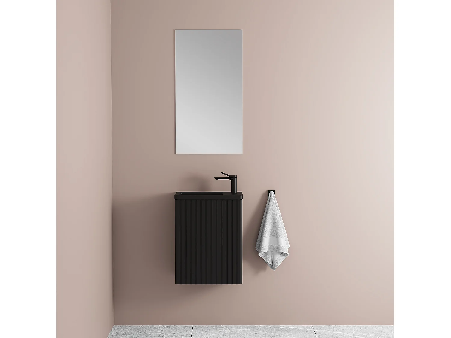 Meuble lave-main Aquanero noir 40 cm