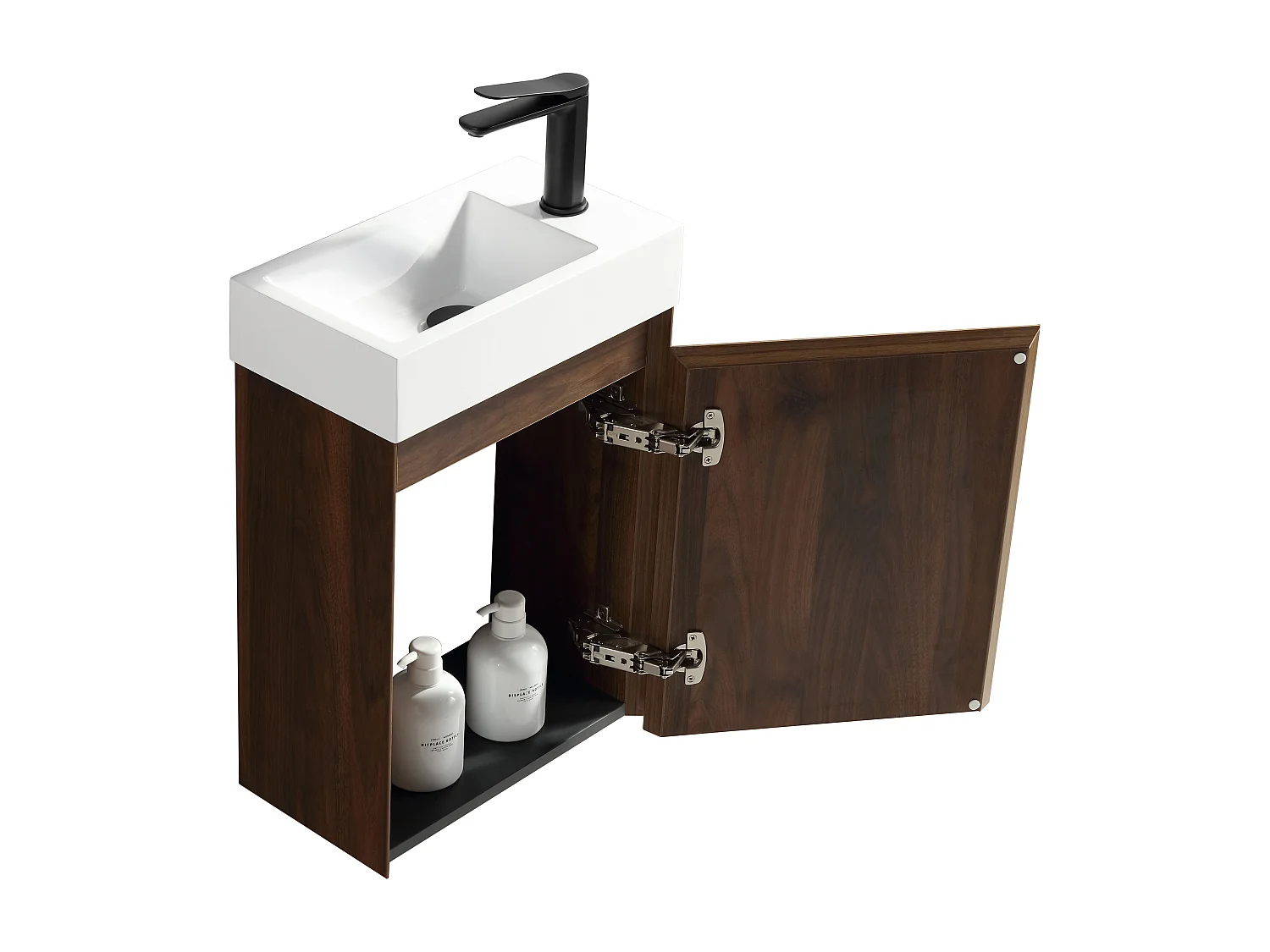 Lave-main salle de bain Aquastretto 40 cm chêne brun vieilli