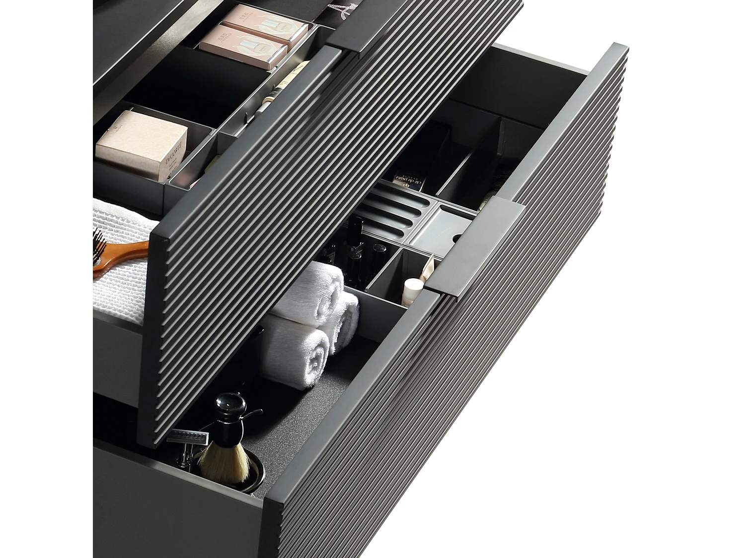 Meuble vasque encastrée 120 cm noir Aqualinea