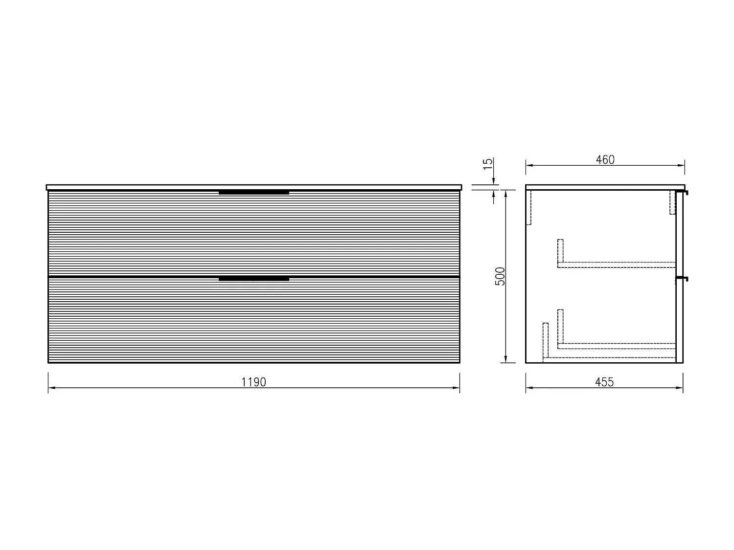 Meuble vasque encastrée 120 cm noir Aqualinea
