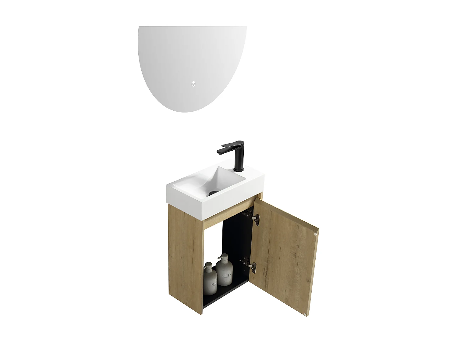 Lave main 40 cm chêne rustique clair Aquastretto