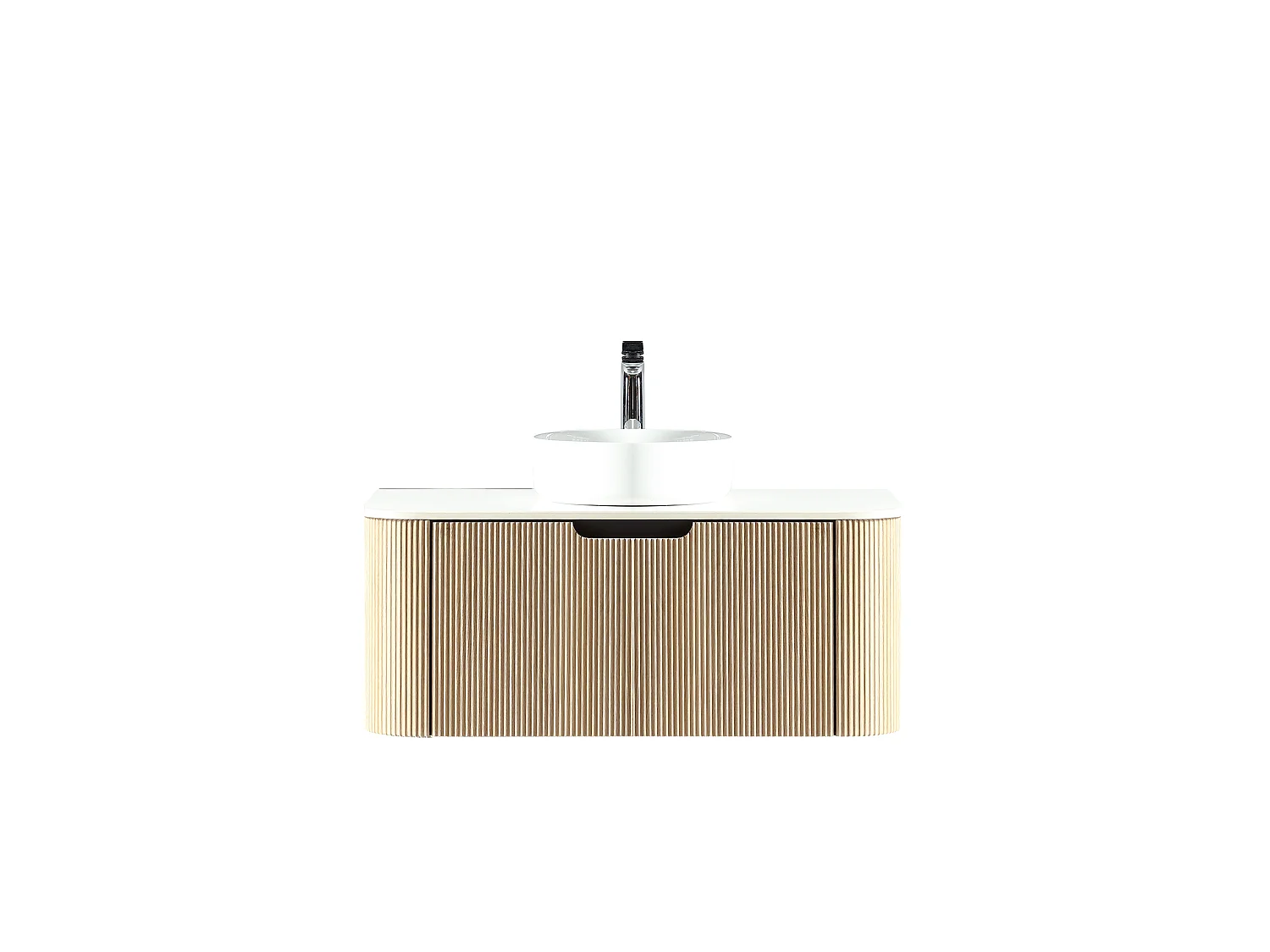 Meuble 120 cm chêne clair Aquagiro avec vasque à poser blanc brillant