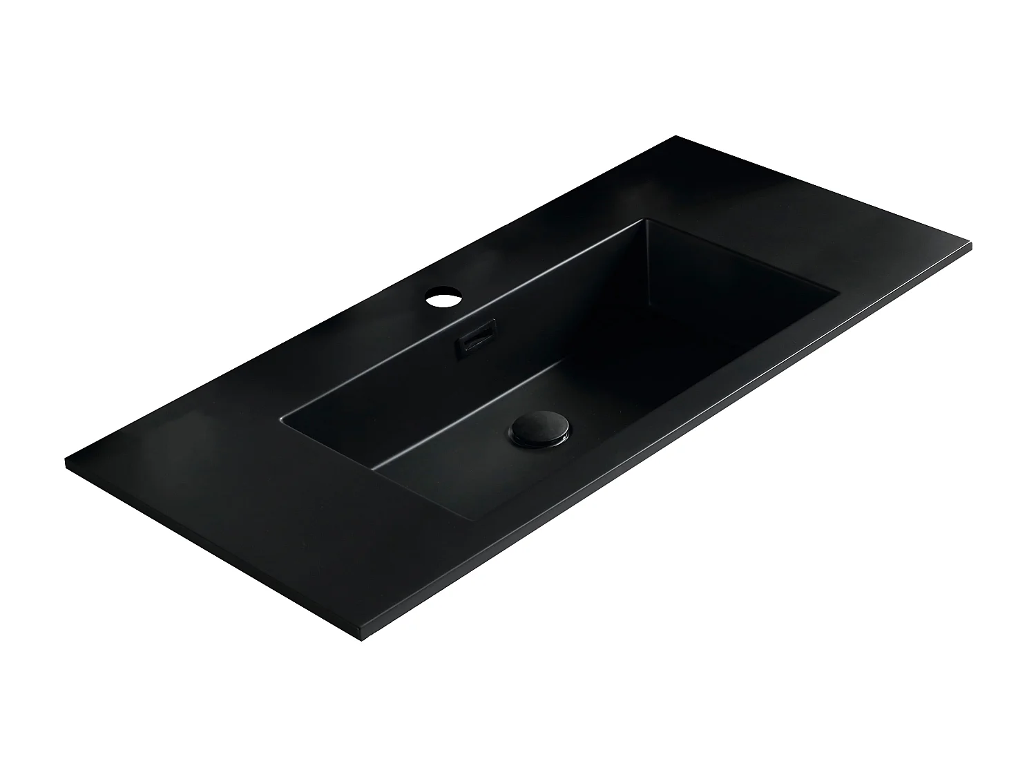 Meuble avec vasque 100 cm noir effet marbre Aquasasso