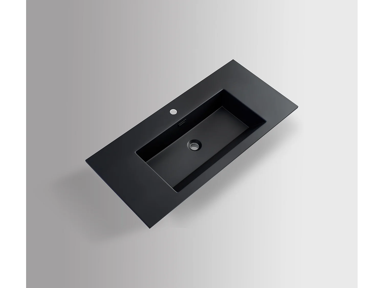 Meuble avec vasque 100 cm noir effet marbre Aquasasso