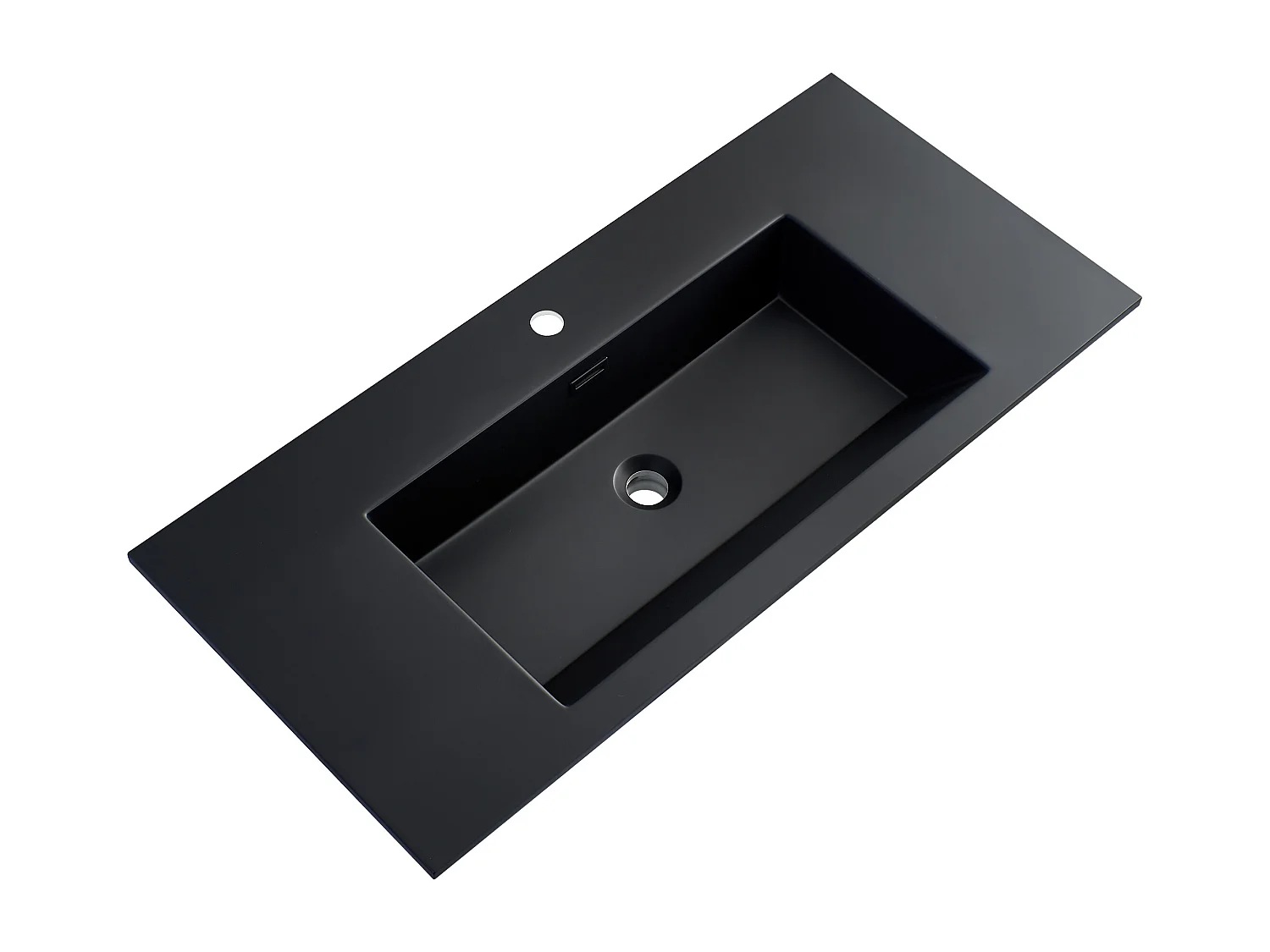 Meuble avec vasque 100 cm noir effet marbre Aquasasso