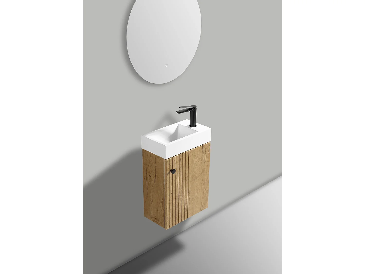 Lave main 40 cm effet chêne vieilli Aquapicolo