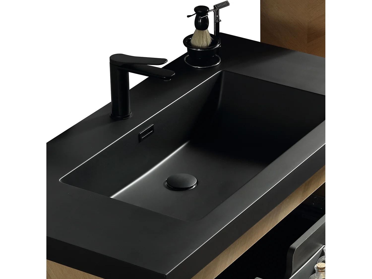 Meuble avec vasque 120 cm chevron aspect chêne Aquapunto