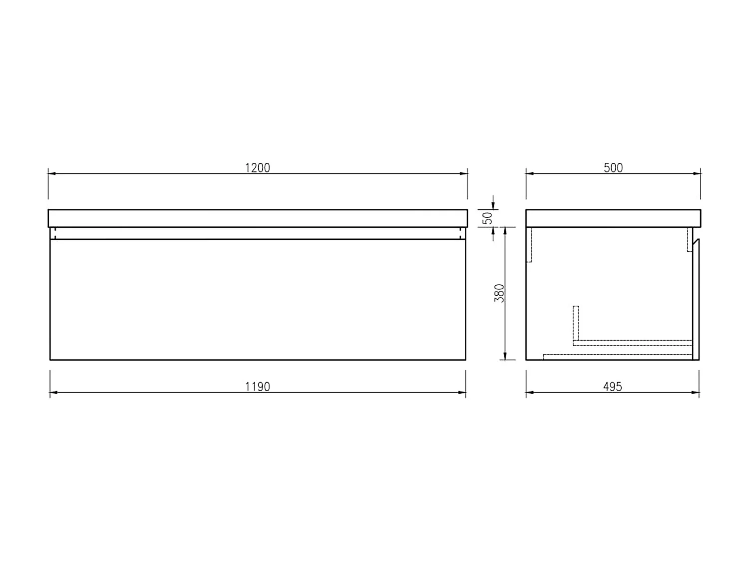 Meuble avec vasque 120 cm chevron aspect chêne Aquapunto