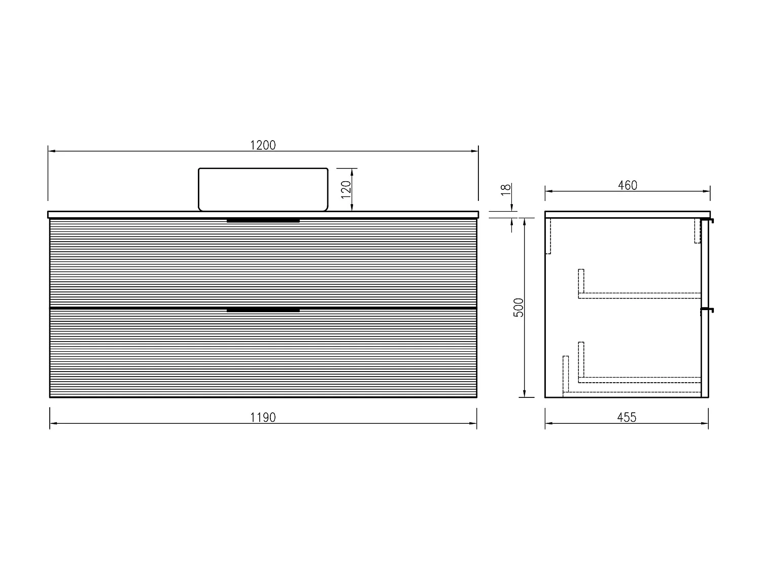 Meuble 120 cm chêne clair avec vasque à poser blanc mat Aqualinea