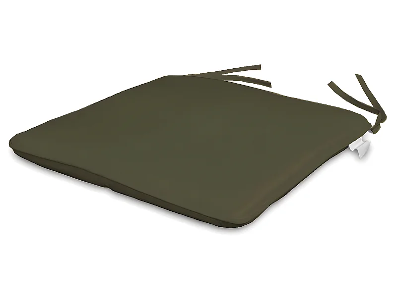 Set van 2 zitkussens 28 x 28 cm van polyester en fluweel, afneembaar, taupe kleur