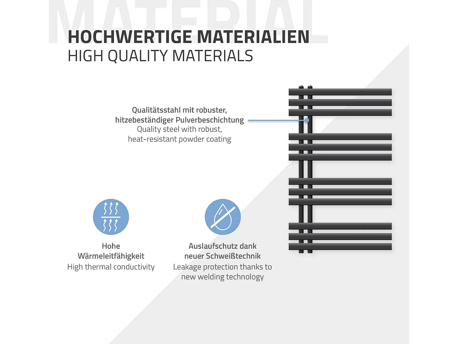 Ferro EM Radiatore Radiatore per asciugamani Radiatore per bagno Antracite 60x10