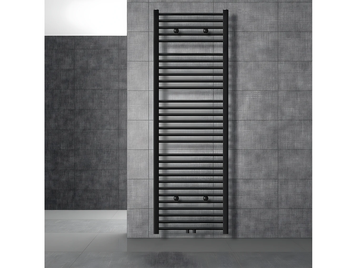 Radiatore bagno Radiatore Sahara attacco centrale scaldasalviette nero 60x180cm