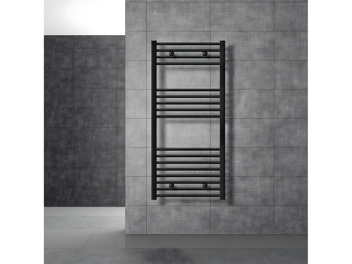 Radiatore bagno Radiatore Sahara attacco laterale scaldasalviette nero 60x120cm