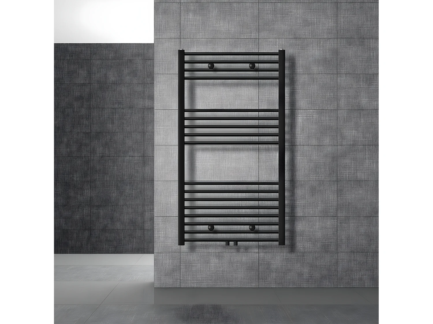 Radiatore bagno Radiatore Sahara attacco centrale scaldasalviette nero 75x120cm