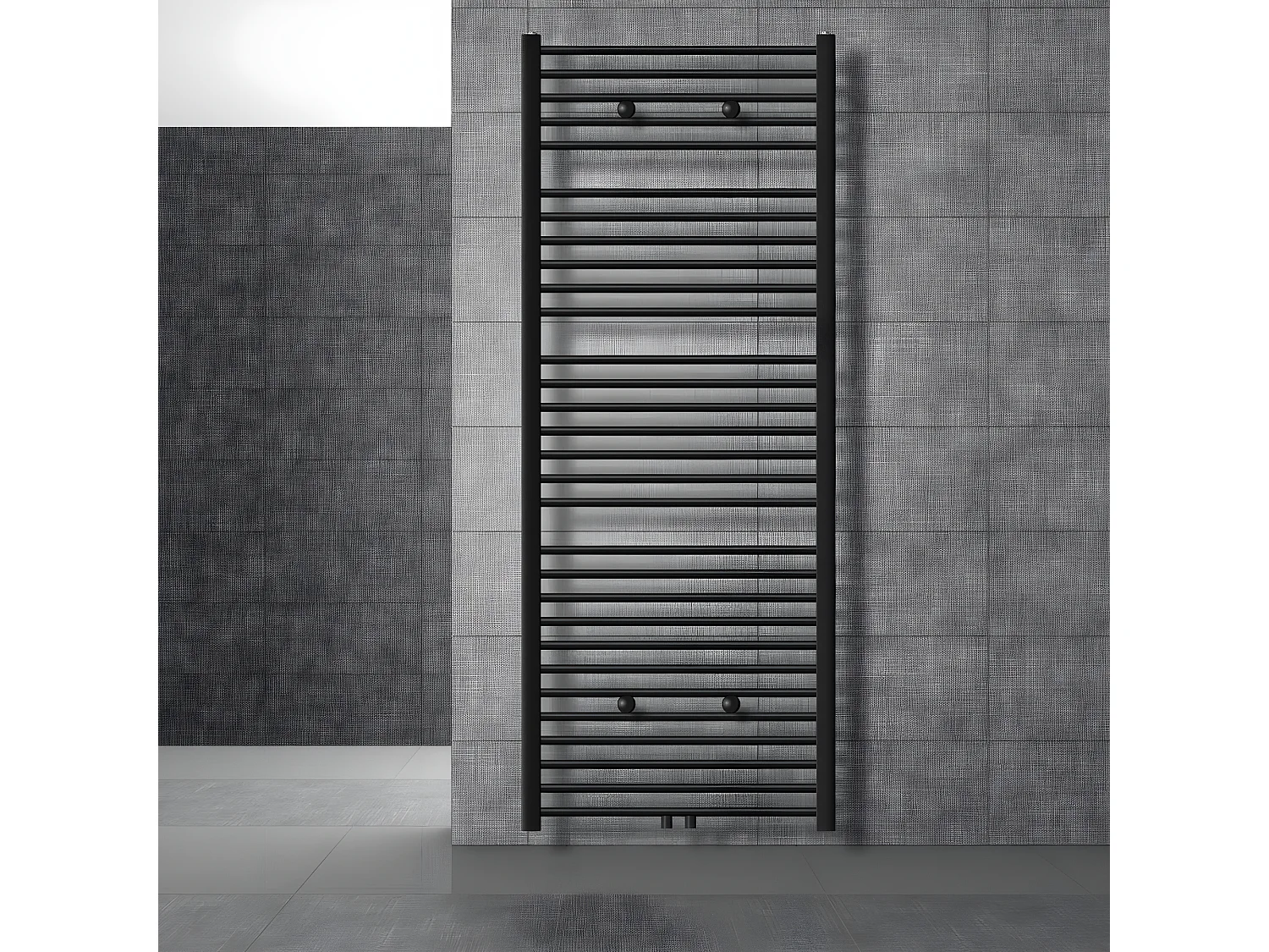 Radiatore bagno Radiatore Sahara attacco centrale scaldasalviette nero 75x180cm