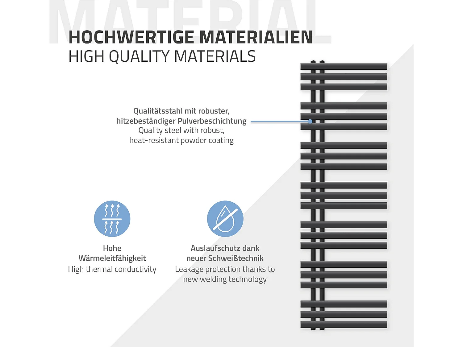 Ferro EM Radiatore Radiatore per asciugamani Radiatore per bagno Antracite 50x16