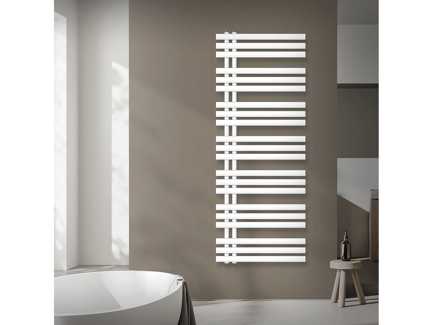 Radiador de hierro EM Radiador toallero Radiador de baño Blanco 60x160cm