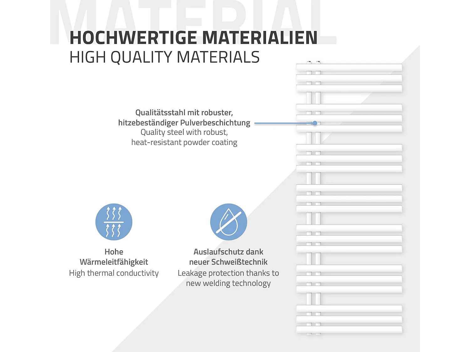 Radiador de hierro EM Radiador toallero Radiador de baño Blanco 60x160cm