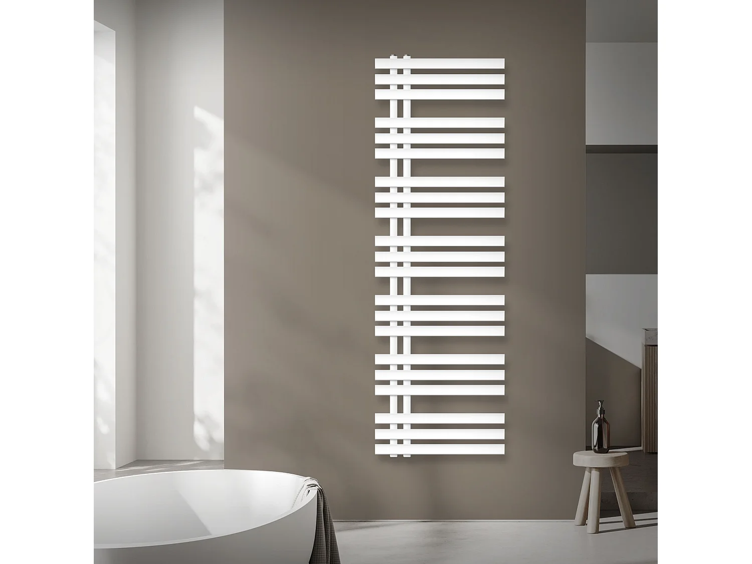 Ferro EM Radiatore Radiatore per asciugamani Radiatore per bagno Bianco 50x160cm