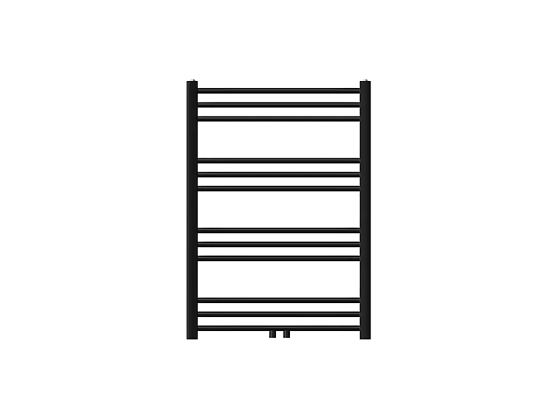 Radiateur de salle de bain Sahara raccord central sèche-serviettes noir 75x80cm