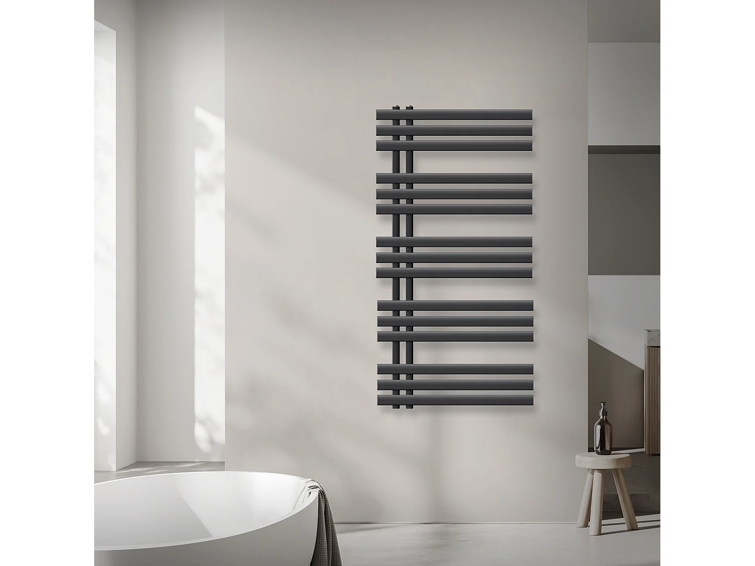 Radiador de hierro EM Radiador toallero Radiador de baño Antracita 60x120cm