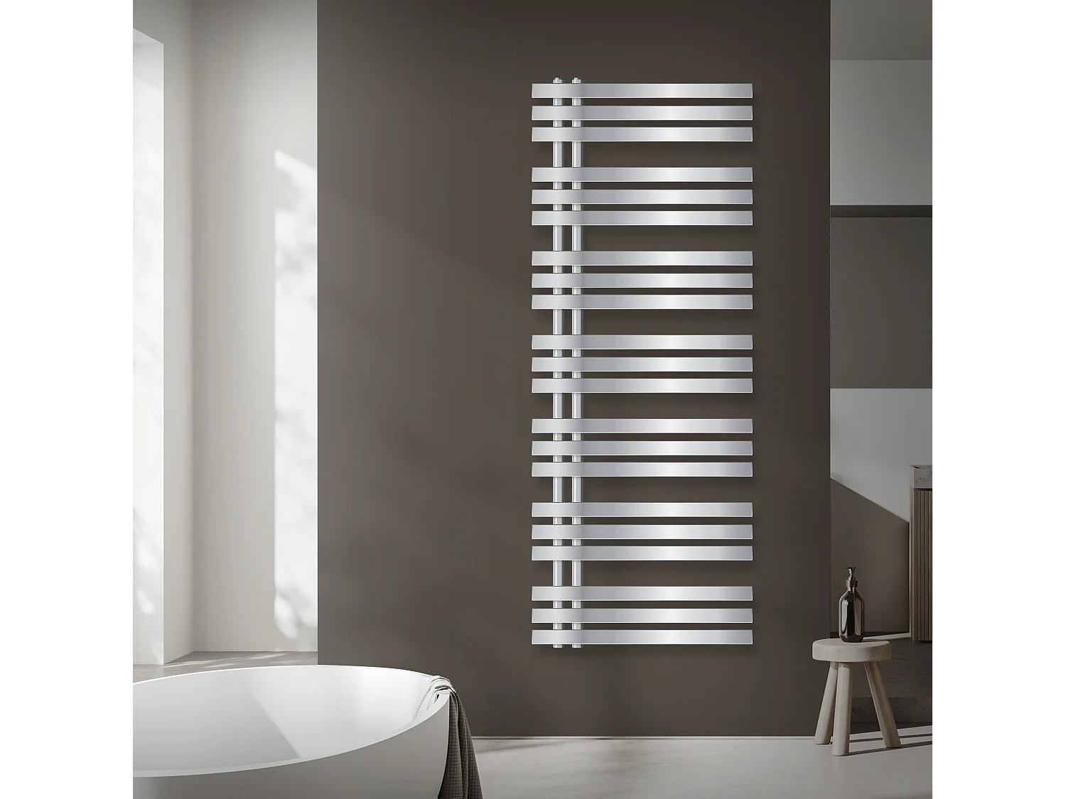 Ferro EM Radiatore Radiatore per asciugamani Radiatore per bagno cromato 60x160c