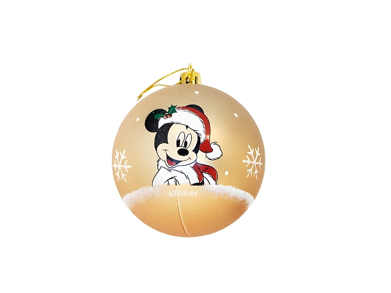 Boule de Noël Mickey Mouse Happy smiles Doré 10 Unités Plastique (Ø 6 cm)