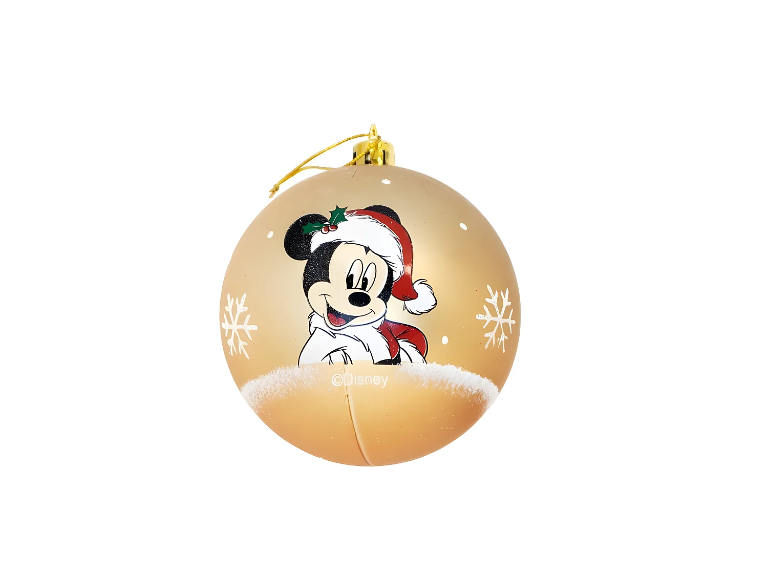 Boule de Noël Mickey Mouse Happy smiles Doré 10 Unités Plastique (Ø 6 cm)