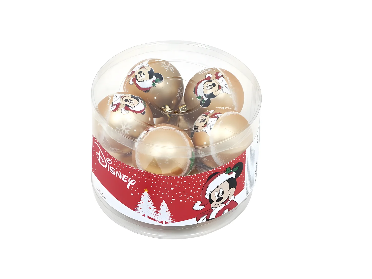 Boule de Noël Mickey Mouse Happy smiles Doré 10 Unités Plastique (Ø 6 cm)