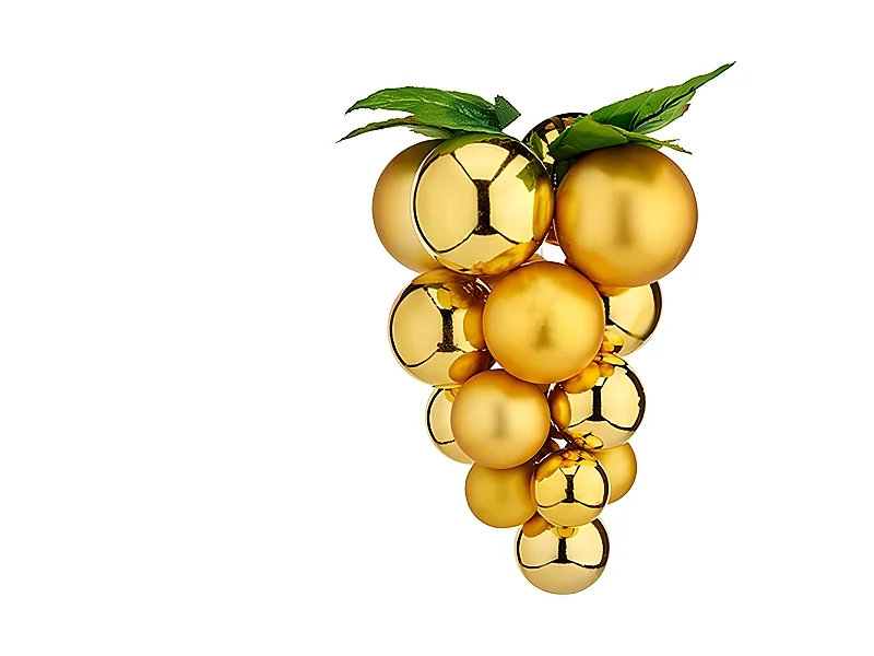 Boules de Noël Petit Raisins Doré Plastique 14 x 14 x 25 cm