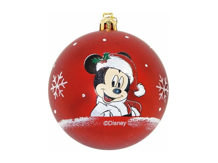 Boule de Noël Mickey Mouse Happy smiles 6 Unités Rouge Plastique (Ø 8 cm)
