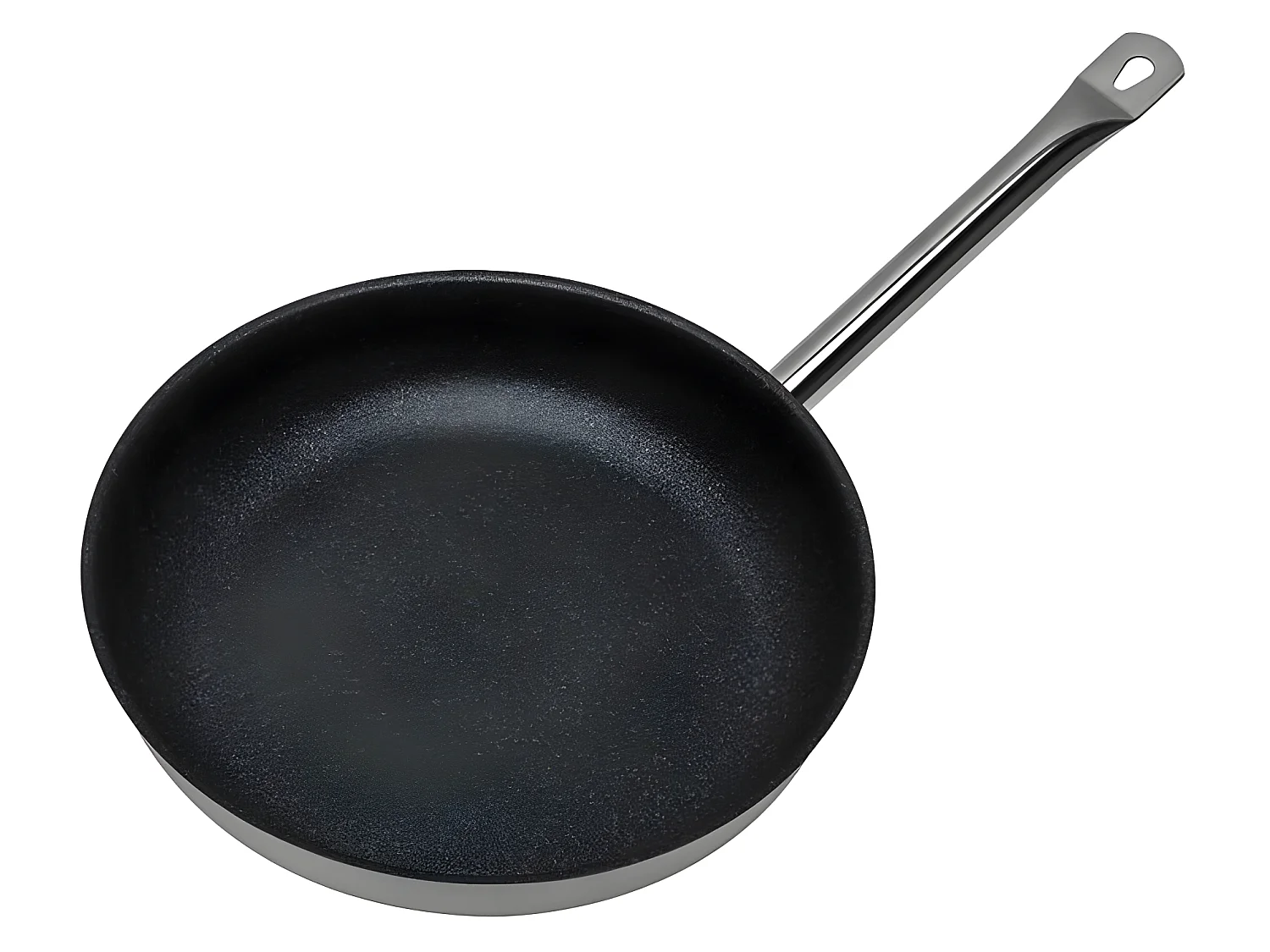 GSW 975414 - Poele PROFILE Pro - 28cm - Inox 1810 - Fond antiadhesif rugueux - Poignee Inox Pro rivetee