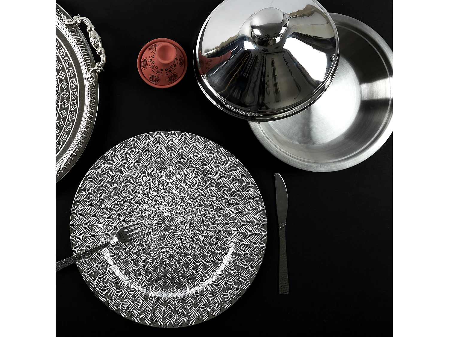 Tajine En Acier Inoxydable 24cm Argent