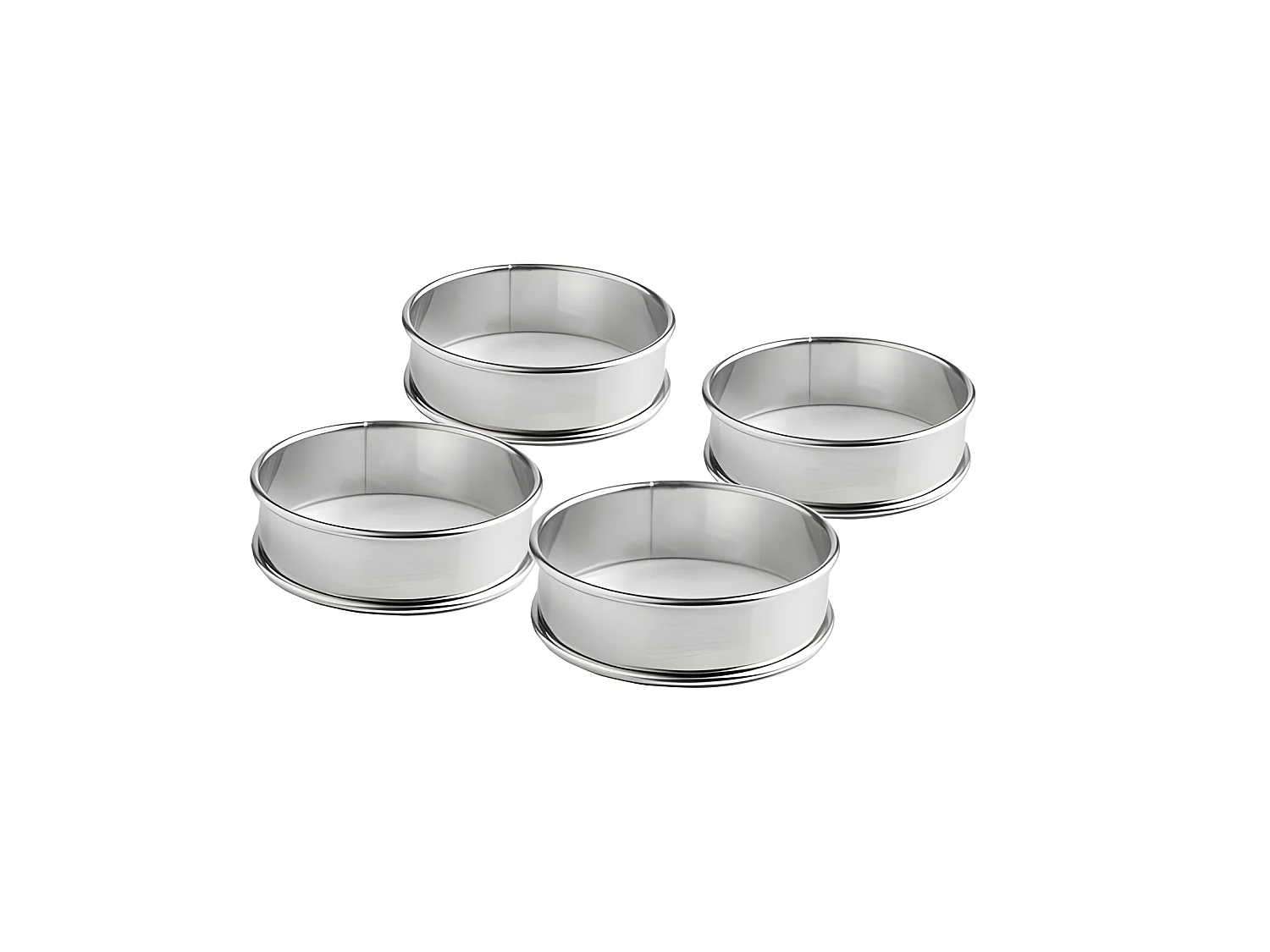 Lot de 4 cercles à tarte en inox Patisse 8x2cm - 02141