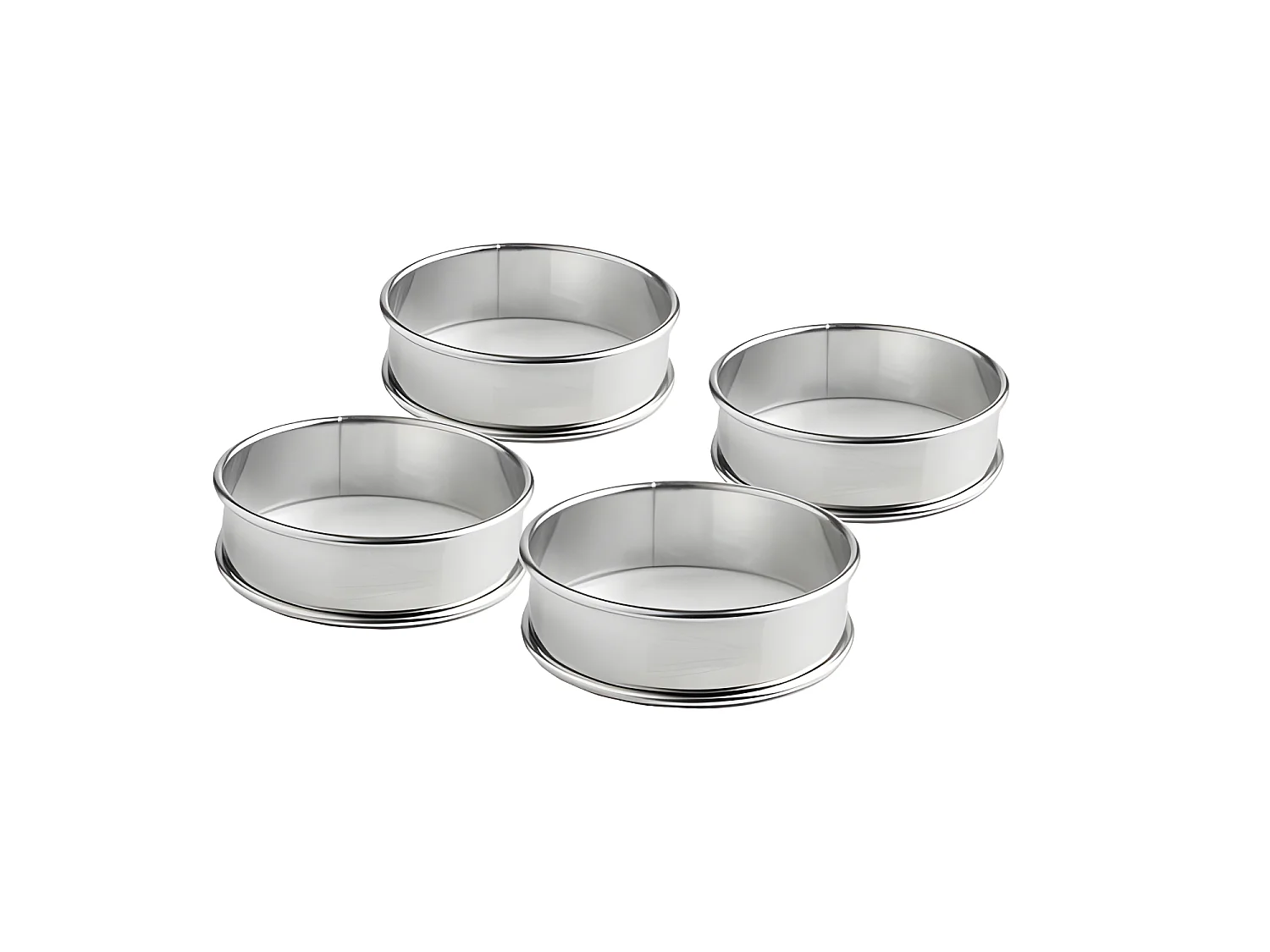 Set aus 4 Patisse Edelstahl-Tortenringen 8x2cm - 02141