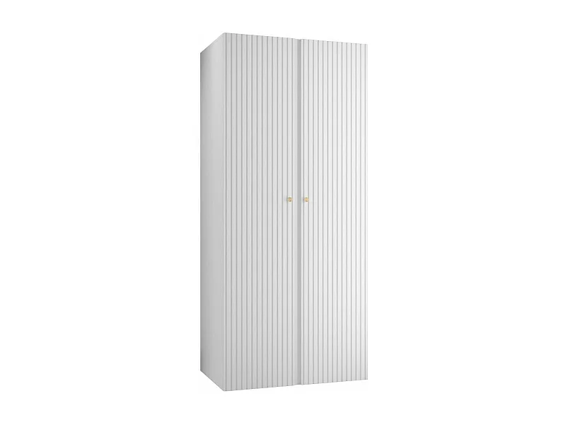 Armoire Hartford 395, Blanc, 186x74x44cm, Portes d'armoire: Avec des charnières