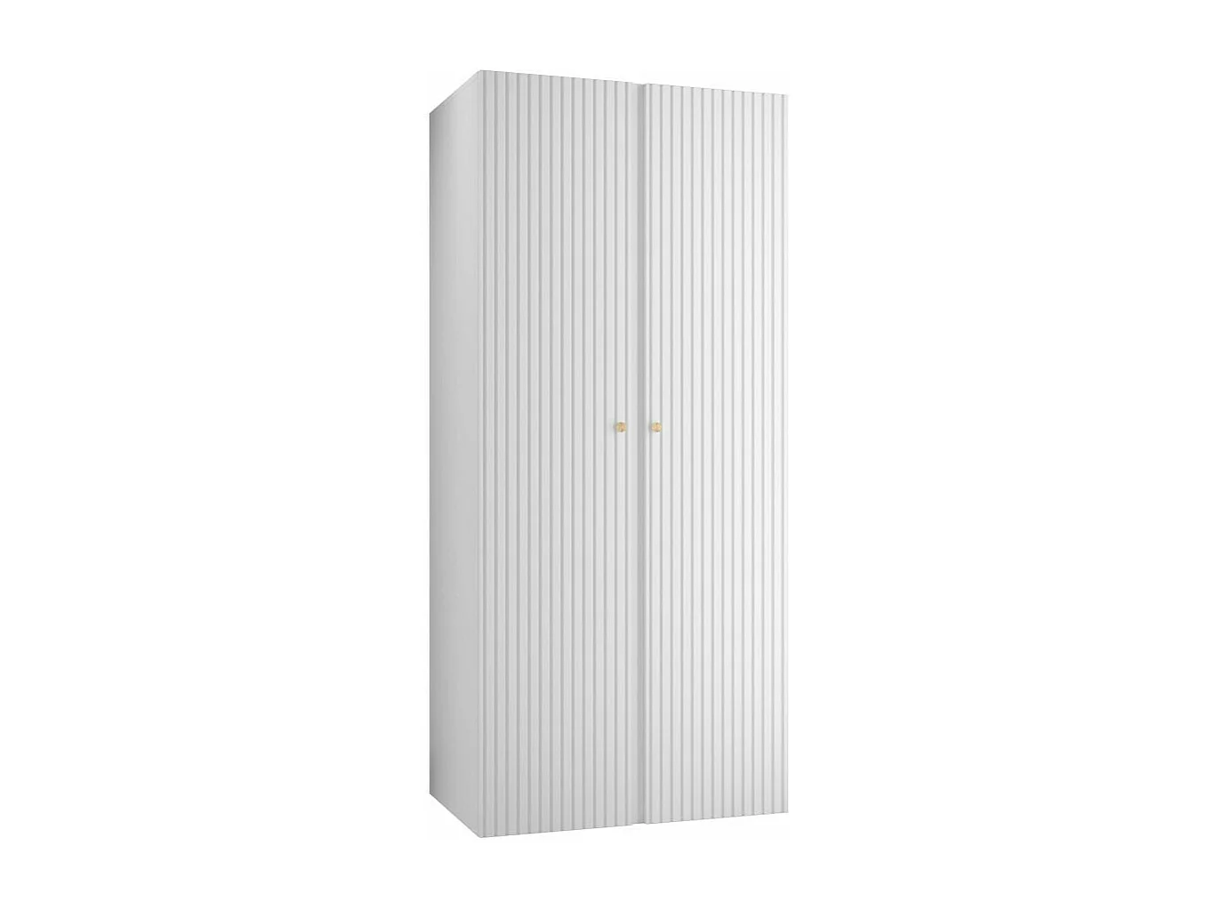 Armoire Hartford 395, Blanc, 186x74x44cm, Portes d'armoire: Avec des charnières