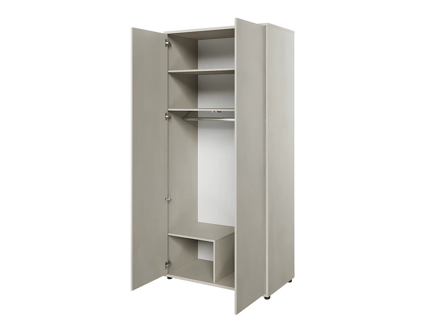 Armoire Orlbale 100, Gris clair, 218x101x55cm, Portes d'armoire: Avec des charnières