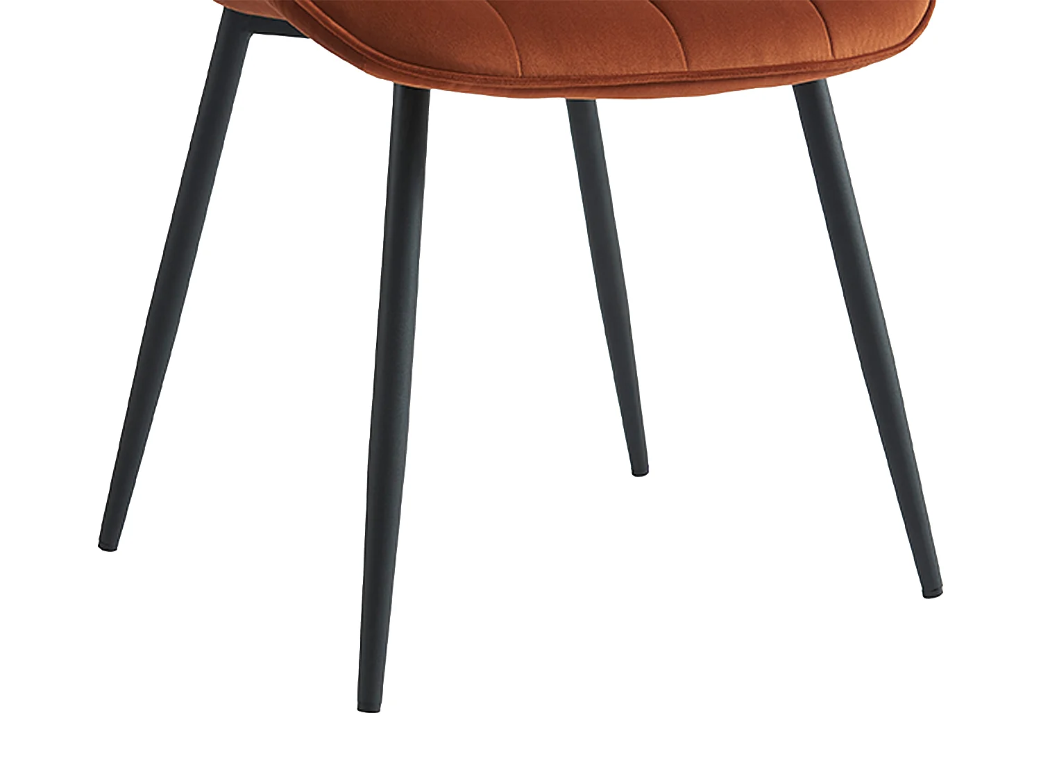 Polsterstuhl 2er-Set - Samt & schwarzes Metall - Terracotta - OLLUA