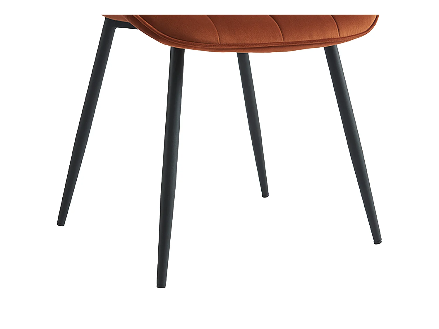 Lot de 2 chaises matelassées - Velours et métal noir - Terracotta - OLLUA