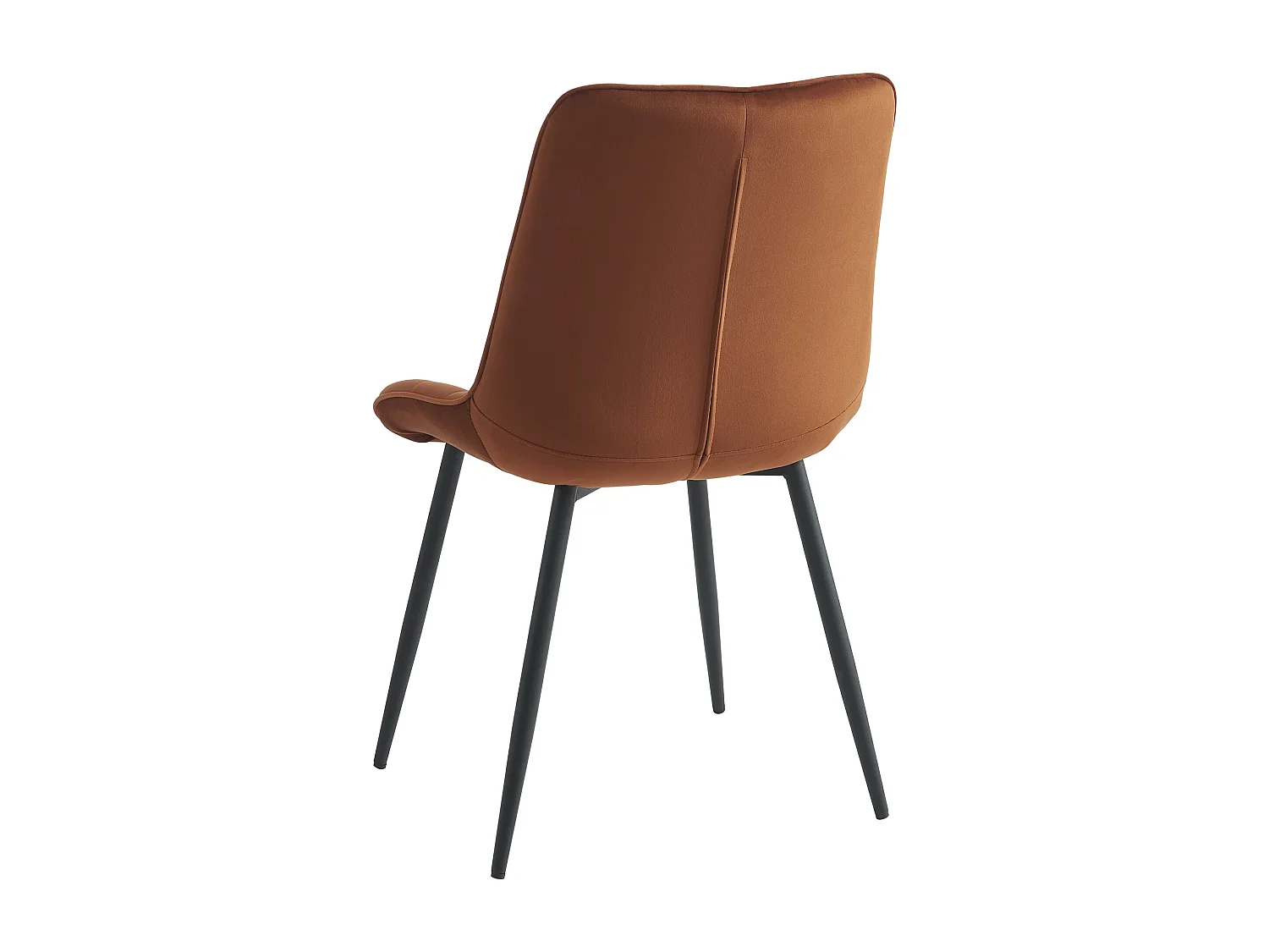 Lot de 2 chaises matelassées - Velours et métal noir - Terracotta - OLLUA