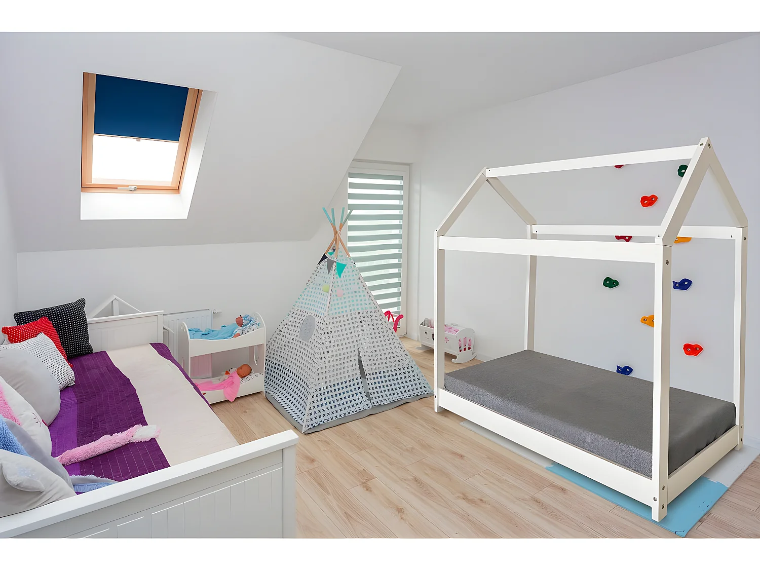 Lit Cabane pour enfant "Camilla" - 140 x 70 cm - Blanc