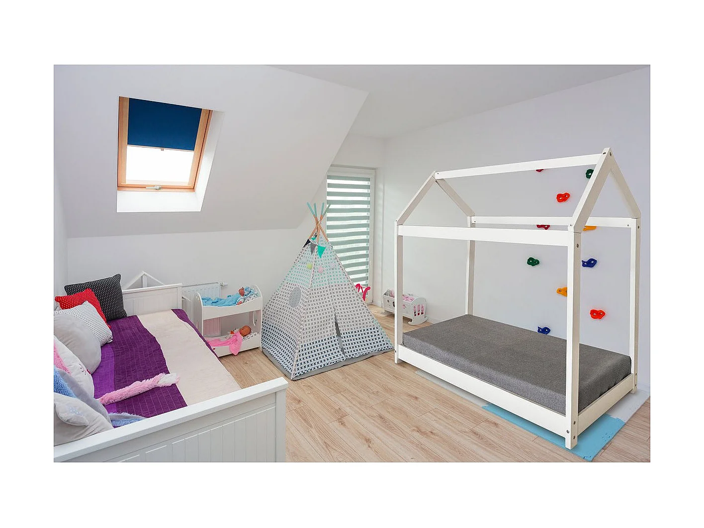 Lit Cabane pour enfant "Camilla" - 140 x 70 cm - Blanc