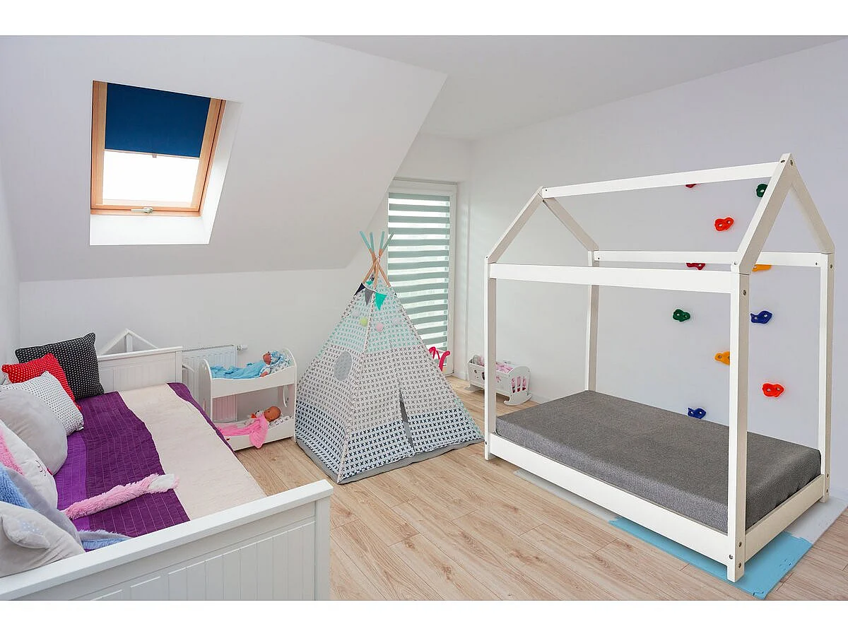 Lit Cabane pour enfant "Camilla" - 140 x 70 cm - Blanc