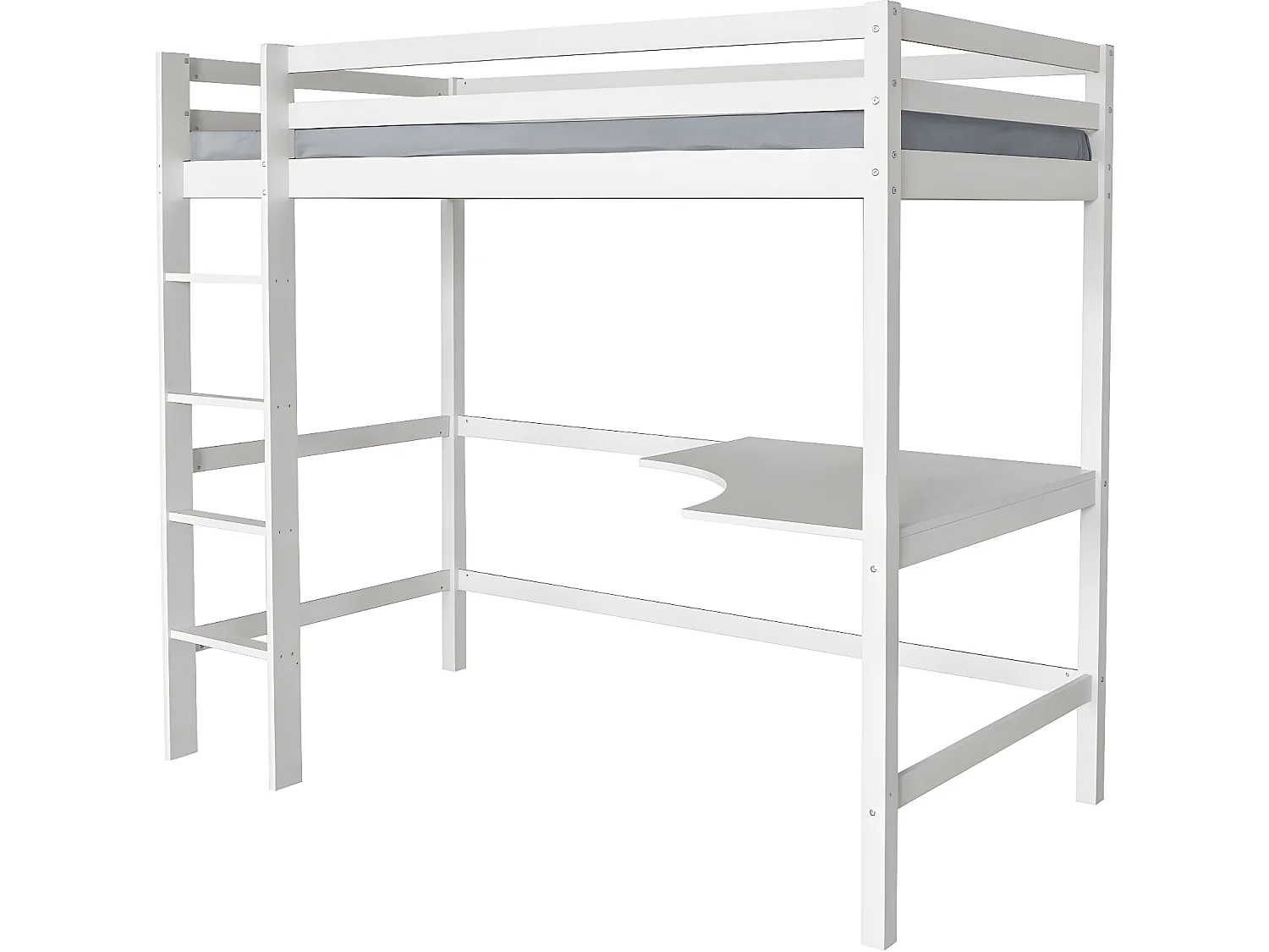 Lit Enfant Mezzanine avec Bureau "Angéla" 90 x 190 cm - Blanc