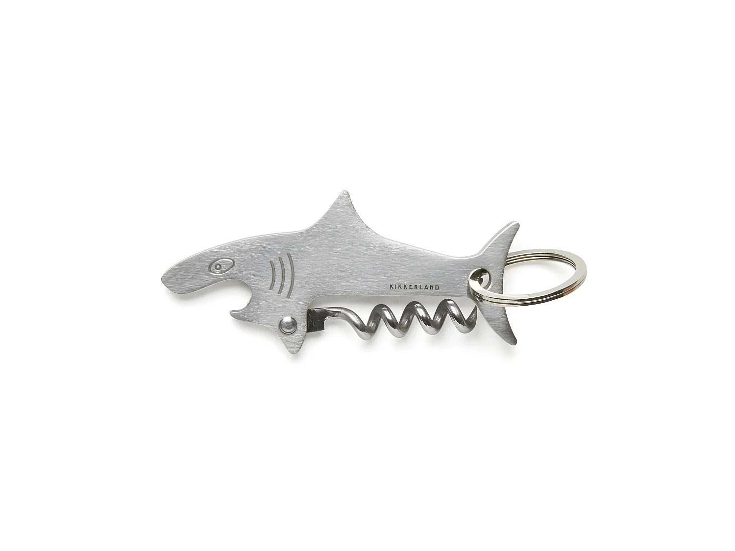 Porte-clés tire-bouchon Requin Argent  Kikkerland