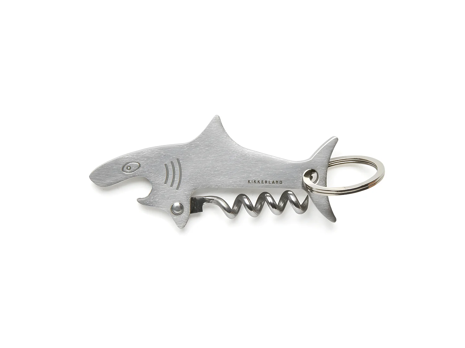 Porte-clés tire-bouchon Requin Argent  Kikkerland