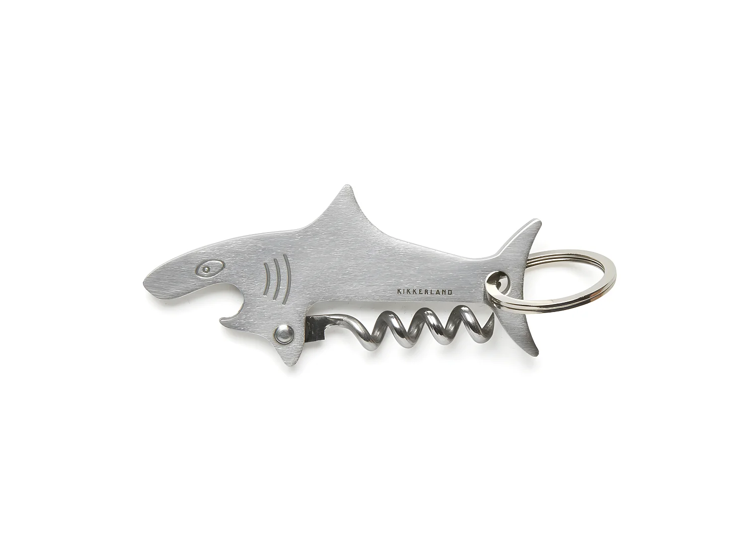 Porte-clés tire-bouchon Requin Argent  Kikkerland